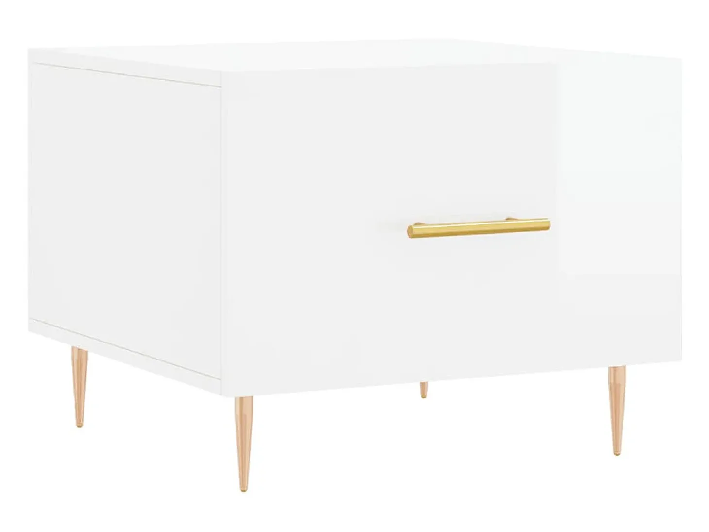 Mesas de centro 2 pcs 50x50x40 cm branco brilhante