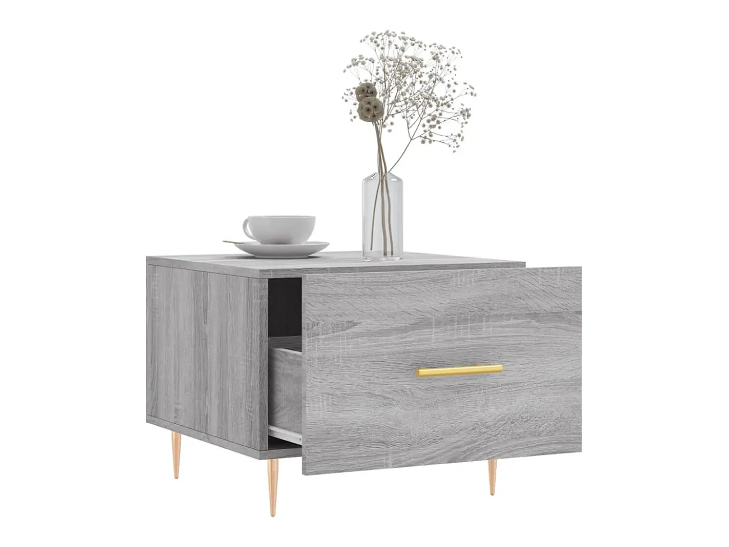 Mesas de centro 2 pcs 50x50x40 cm madeira proc. sonoma cinza PT611513