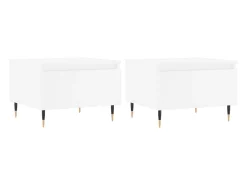 Mesas de centro 2 pcs 50x46x35 cm derivados de madeira branco
