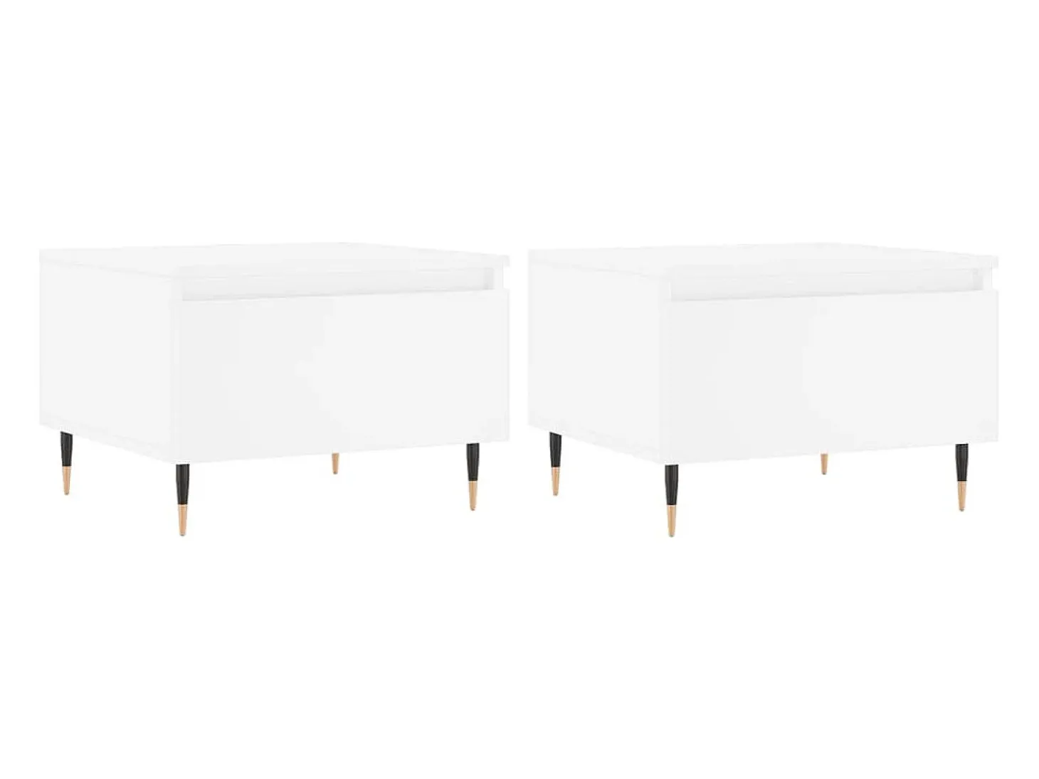 Mesas de centro 2 pcs 50x46x35 cm derivados de madeira branco