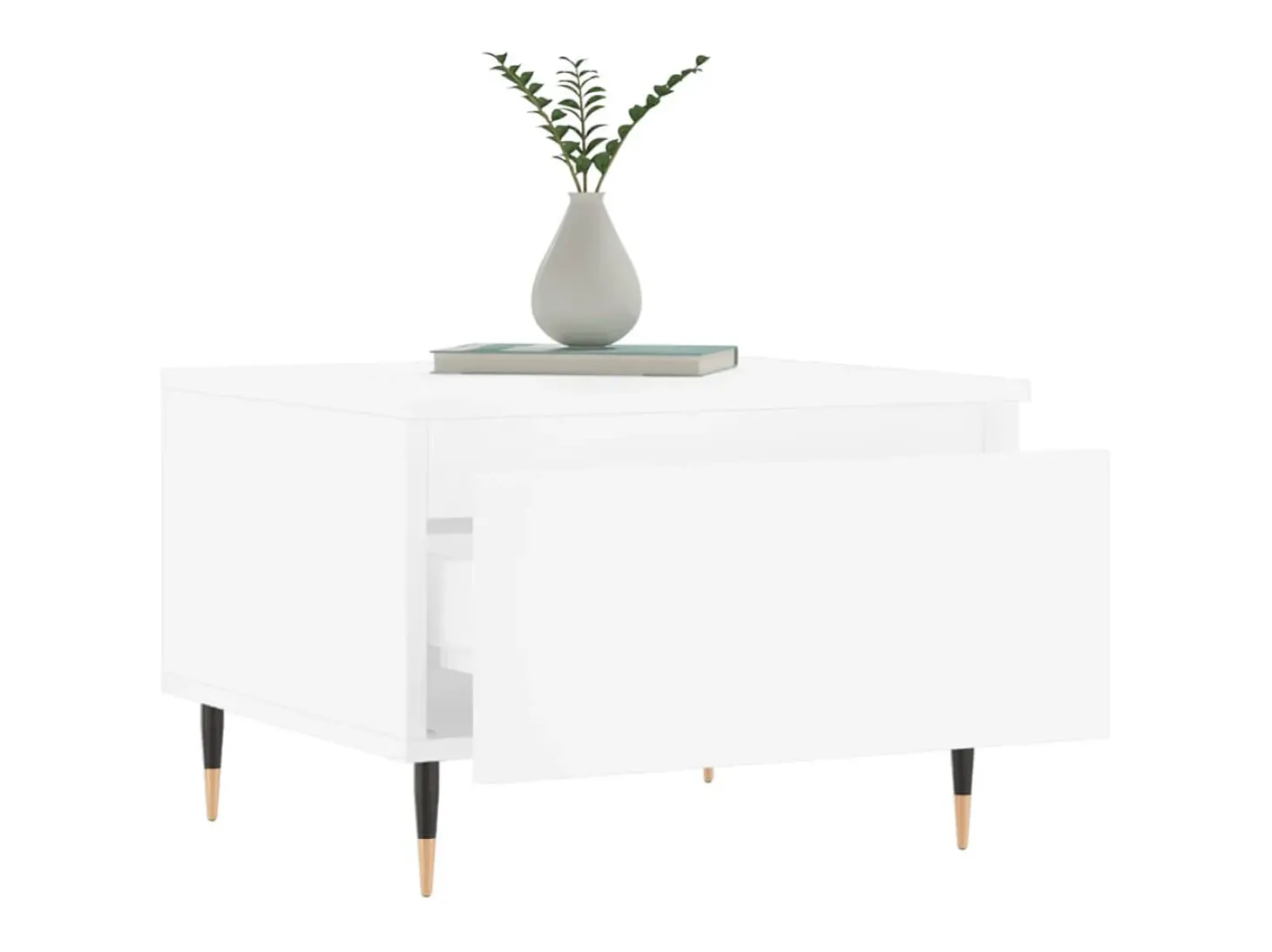 Mesas de centro 2 pcs 50x46x35 cm derivados de madeira branco