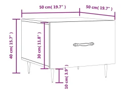 Mesas de centro 2 pcs 50x50x40 cm madeira proc. sonoma cinza