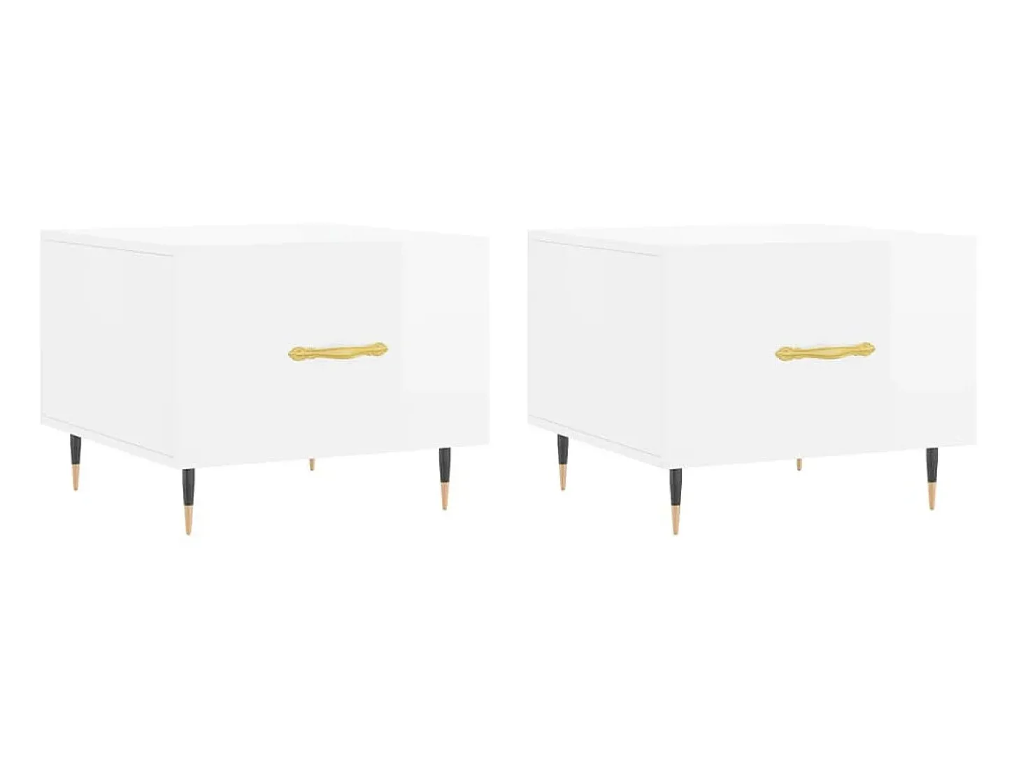 Mesas de centro 2 pcs 50x50x40 cm branco brilhante PT728208