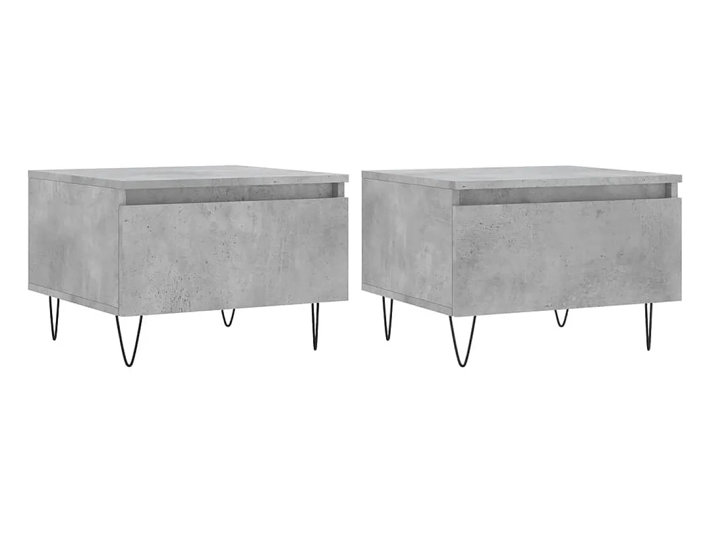 Mesas de centro 2 pcs 50x46x35 cm deriv. madeira cinza-cimento PT500358