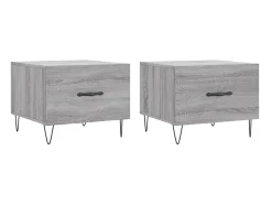 Mesas de centro 2 pcs 50x50x40 cm madeira proc. sonoma cinza PT874656