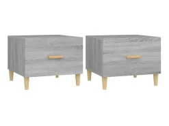 Mesas de centro 2 pcs 50x50x40 cm madeira proc. sonoma cinza PT334962