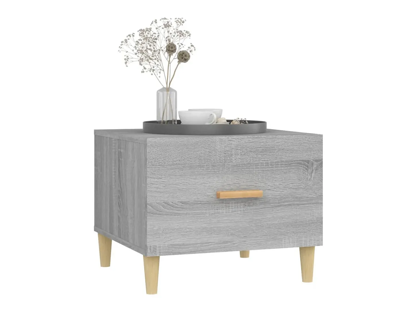 Mesas de centro 2 pcs 50x50x40 cm madeira proc. sonoma cinza PT334962