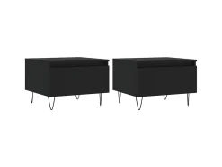 Mesas de centro 2 pcs 50x46x35 cm derivados de madeira preto PT671315