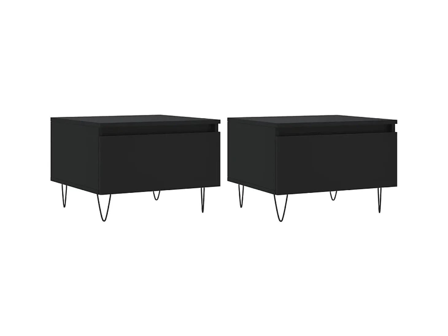 Mesas de centro 2 pcs 50x46x35 cm derivados de madeira preto PT671315