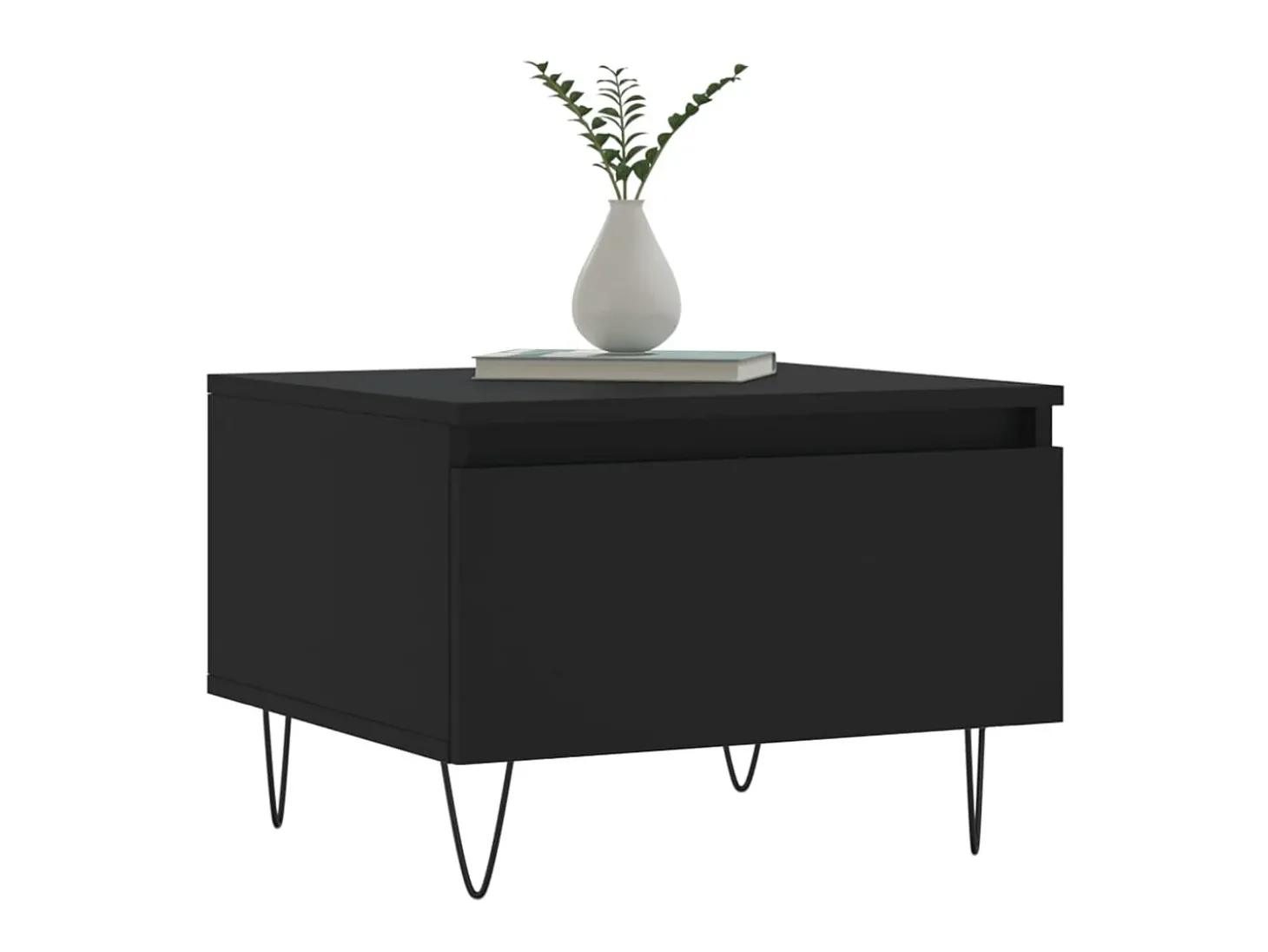 Mesas de centro 2 pcs 50x46x35 cm derivados de madeira preto PT671315