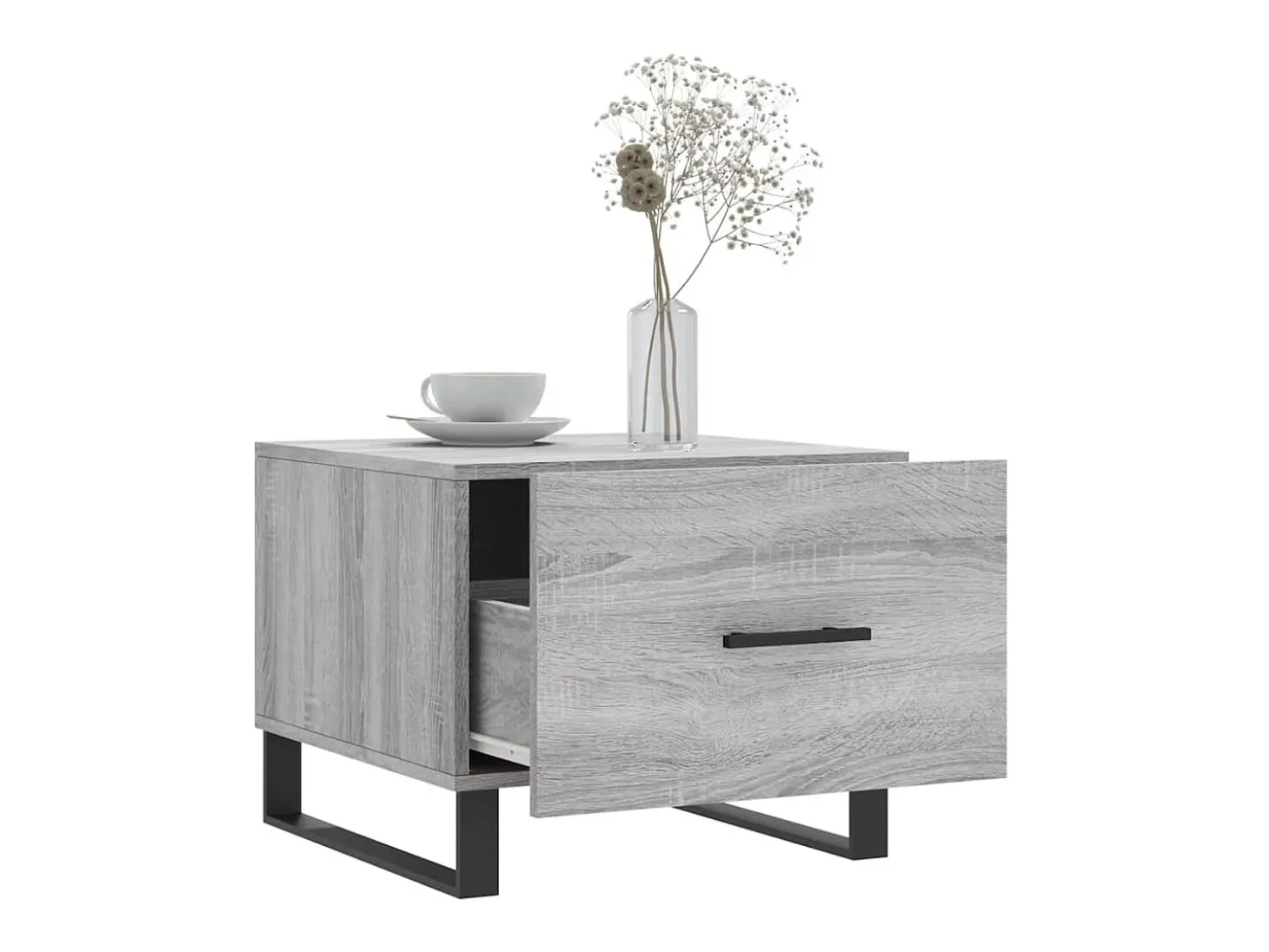Mesas de centro 2 pcs 50x50x40 cm madeira proc. sonoma cinza PT830728