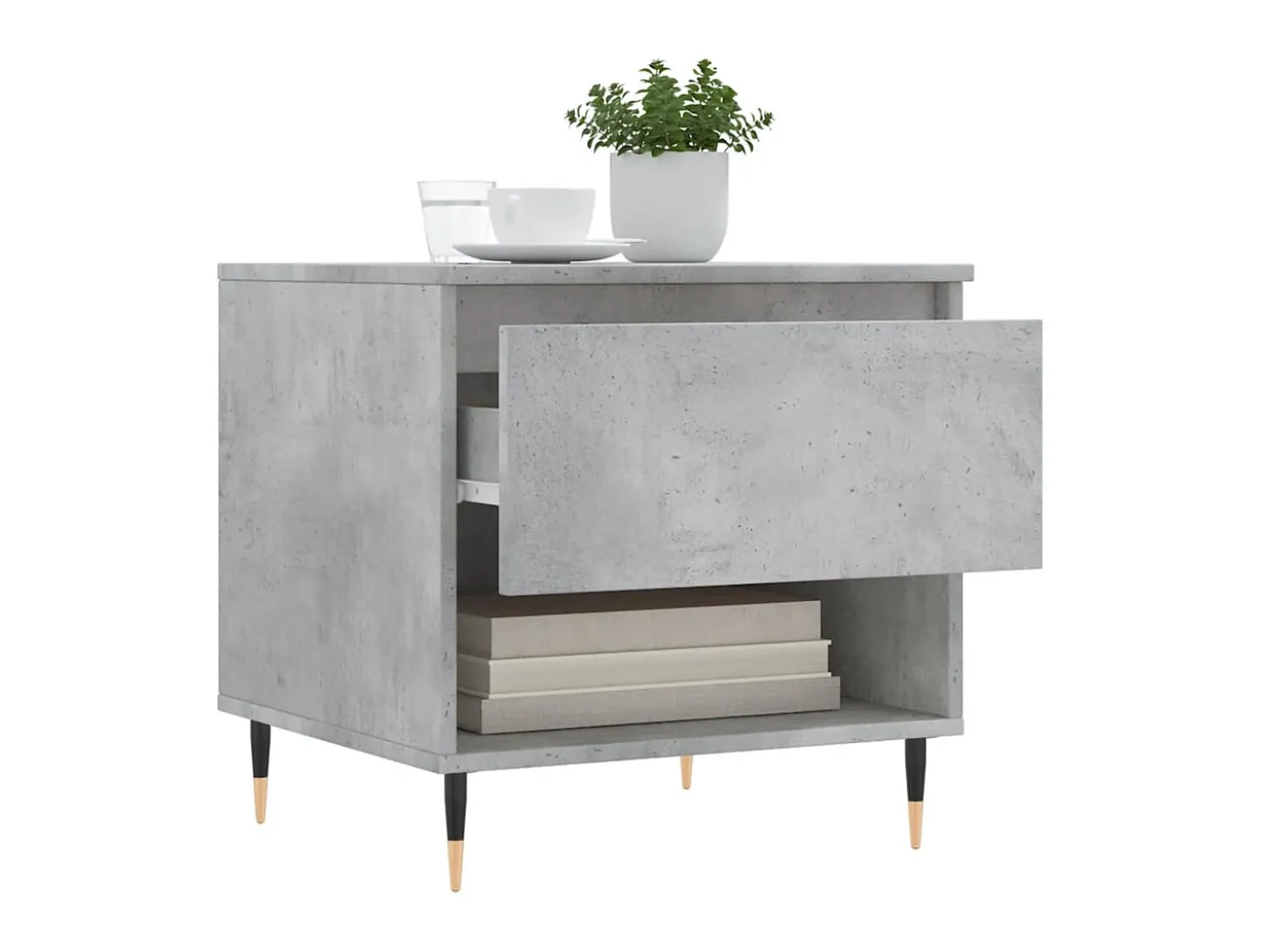 Mesas de centro 2 pcs 50x46x50 cm deriv. madeira cinza-cimento PT981246
