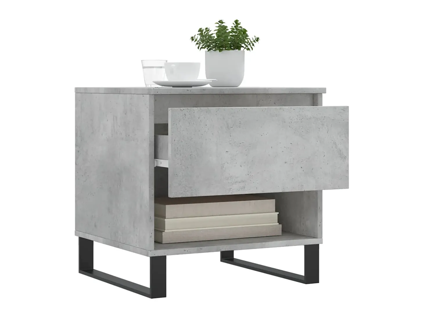 Mesas de centro 2 pcs 50x46x50 cm deriv. madeira cinza-cimento PT140329