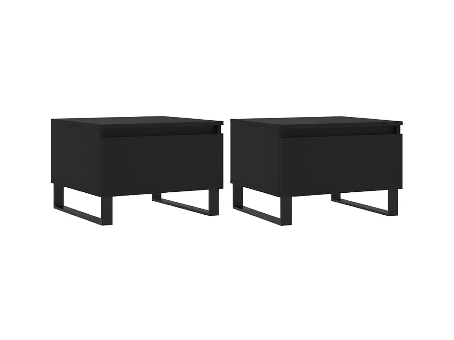 Mesas de centro 2 pcs 50x46x35 cm derivados de madeira preto PT850982