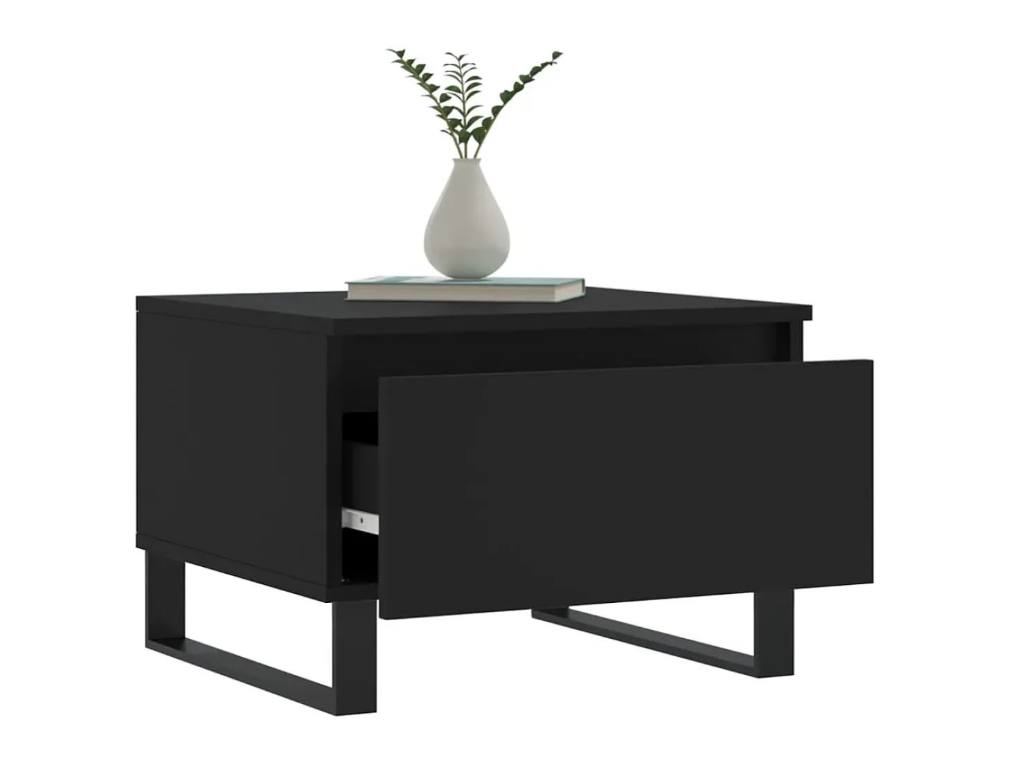 Mesas de centro 2 pcs 50x46x35 cm derivados de madeira preto PT850982