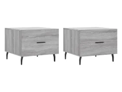 Mesas de centro 2 pcs 50x50x40 cm madeira proc. sonoma cinza