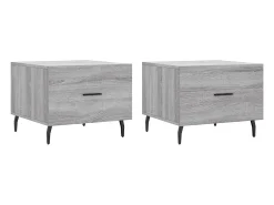 Mesas de centro 2 pcs 50x50x40 cm madeira proc. sonoma cinza PT474565
