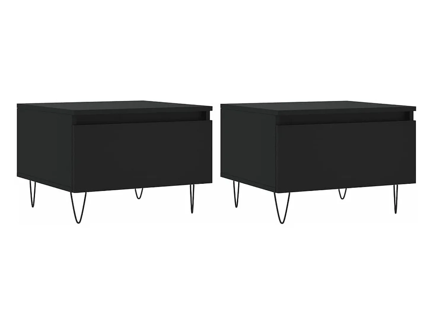 Mesas de centro 2 pcs 50x46x35 cm derivados de madeira preto