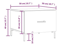 Mesas de centro 2 pcs 50x50x40 cm branco brilhante