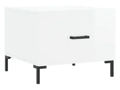 Mesas de centro 2 pcs 50x50x40 cm branco brilhante