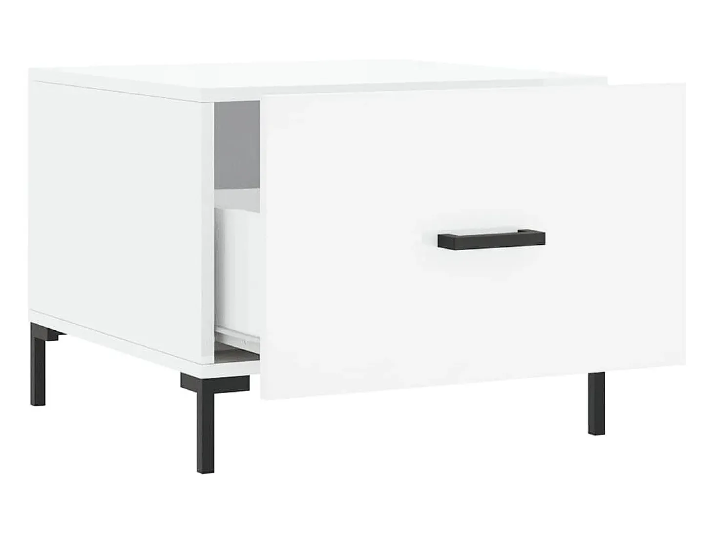 Mesas de centro 2 pcs 50x50x40 cm branco brilhante