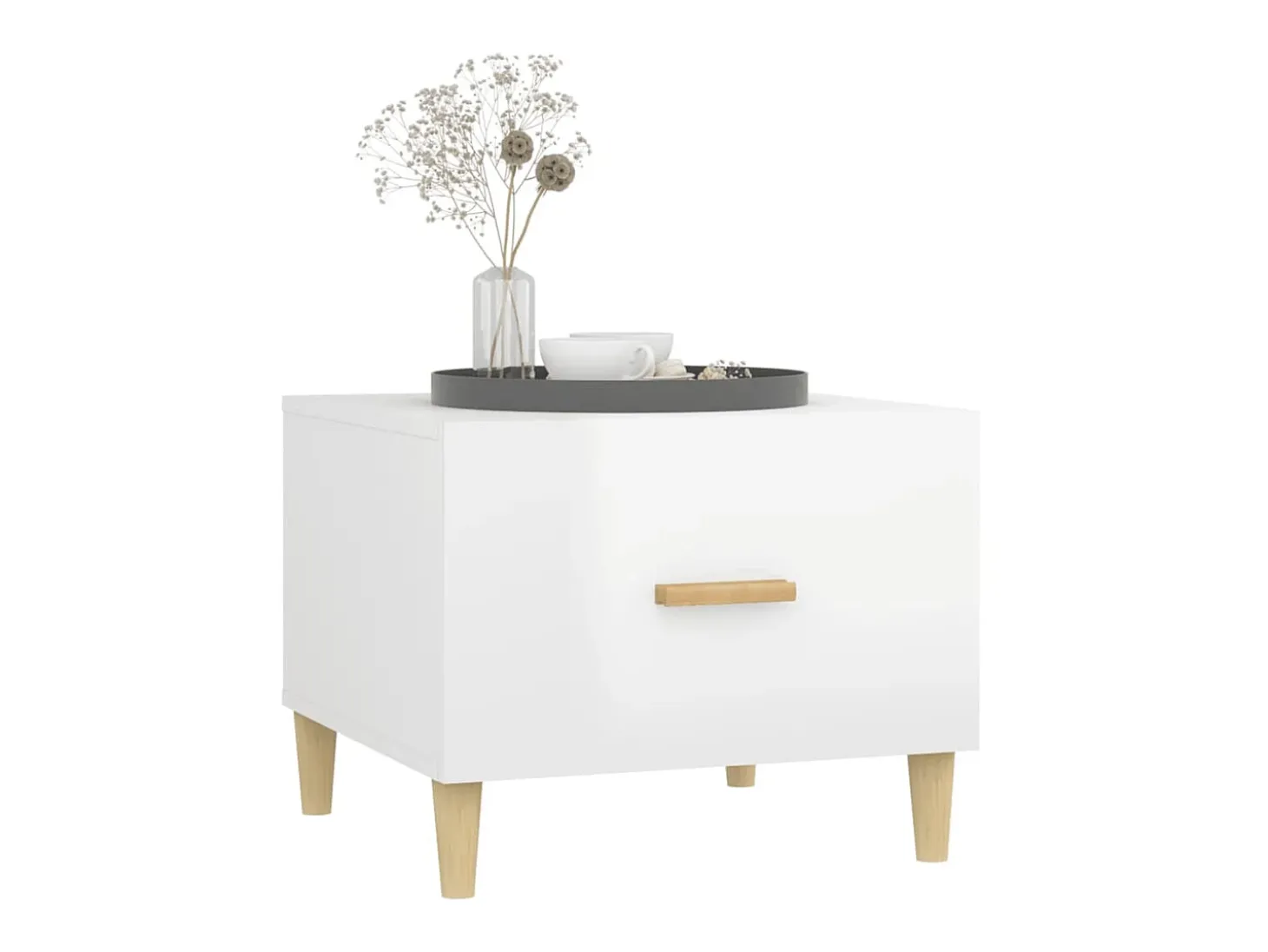 Mesas de centro 2 pcs 50x50x40 cm branco brilhante PT109820