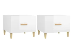 Mesas de centro 2 pcs 50x50x40 cm branco brilhante PT109820