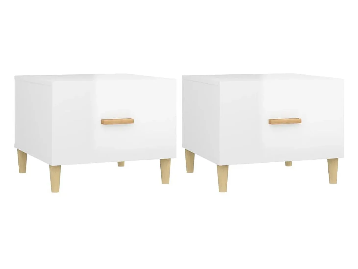 Mesas de centro 2 pcs 50x50x40 cm branco brilhante PT109820