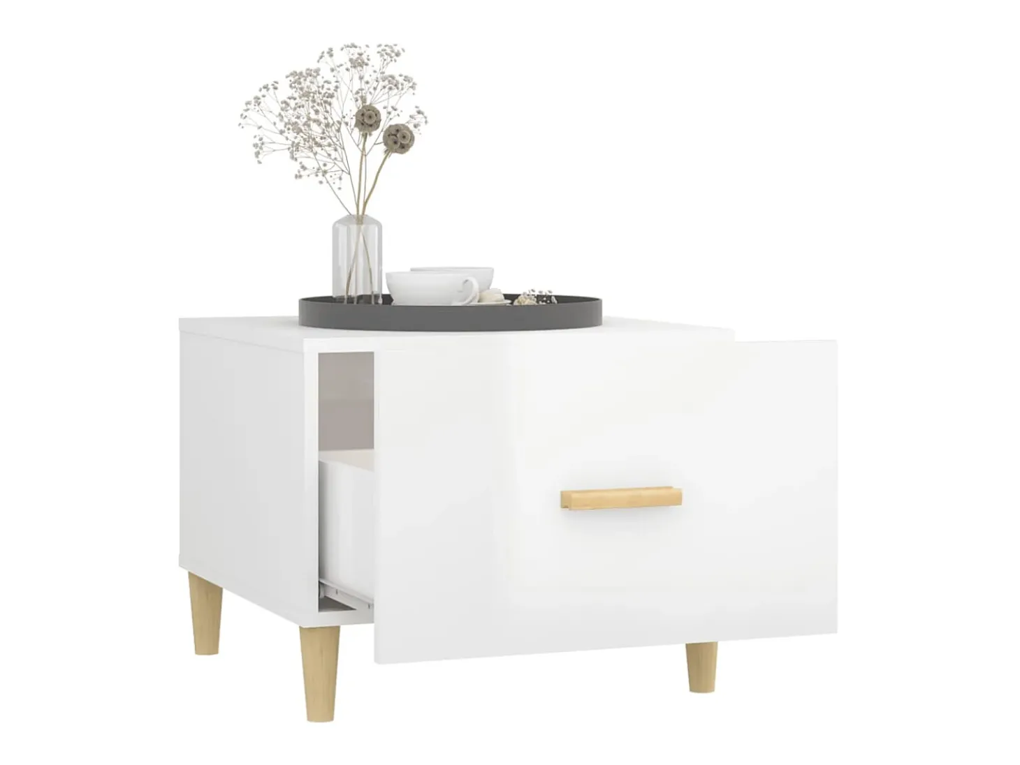 Mesas de centro 2 pcs 50x50x40 cm branco brilhante PT109820