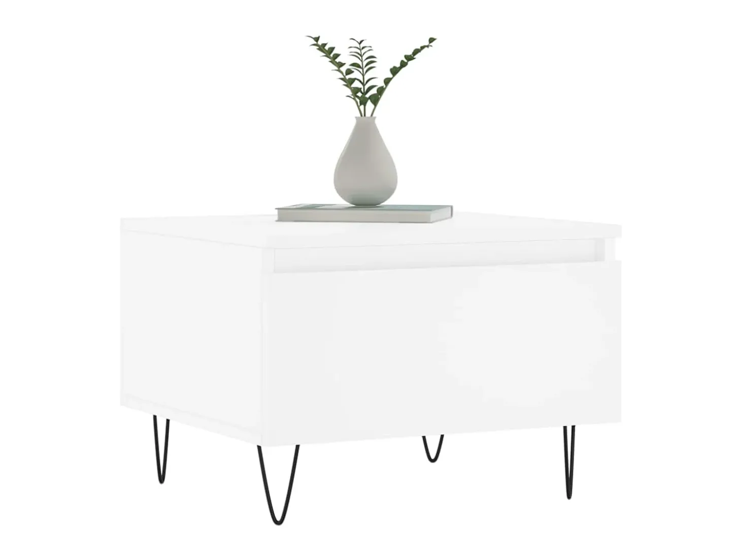 Mesas de centro 2 pcs 50x46x35 cm derivados de madeira branco PT896347