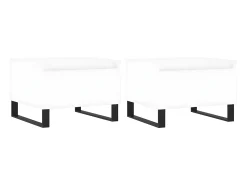 Mesas de centro 2 pcs 50x46x35 cm derivados de madeira branco PT593600