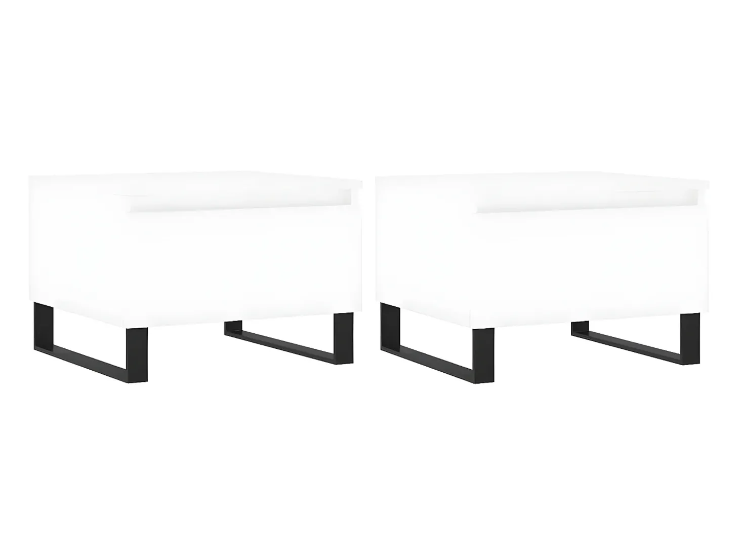 Mesas de centro 2 pcs 50x46x35 cm derivados de madeira branco PT593600