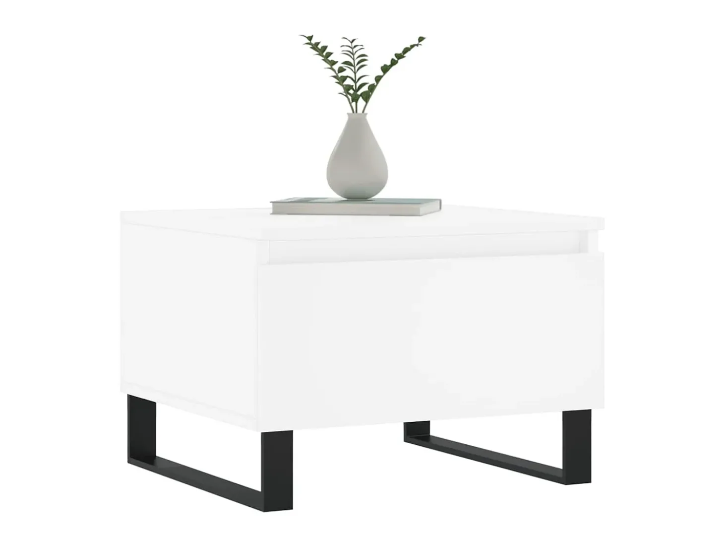 Mesas de centro 2 pcs 50x46x35 cm derivados de madeira branco PT593600