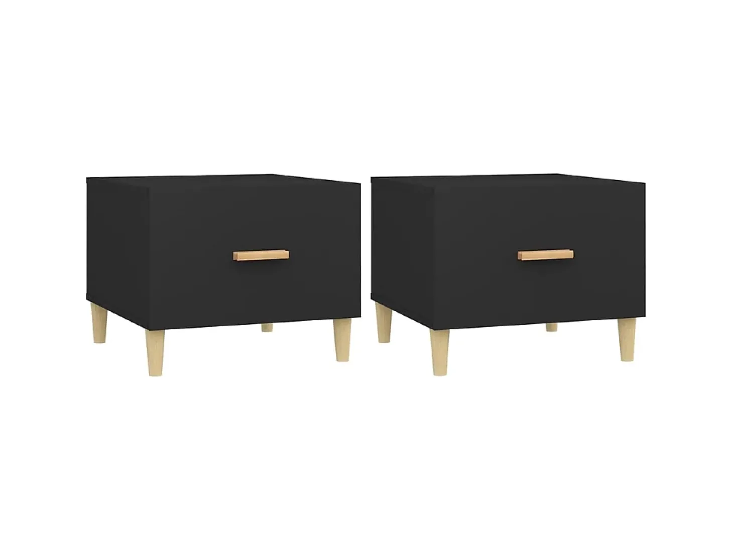 Mesas de centro 2 pcs 50x50x40 cm madeira processada preto PT569779