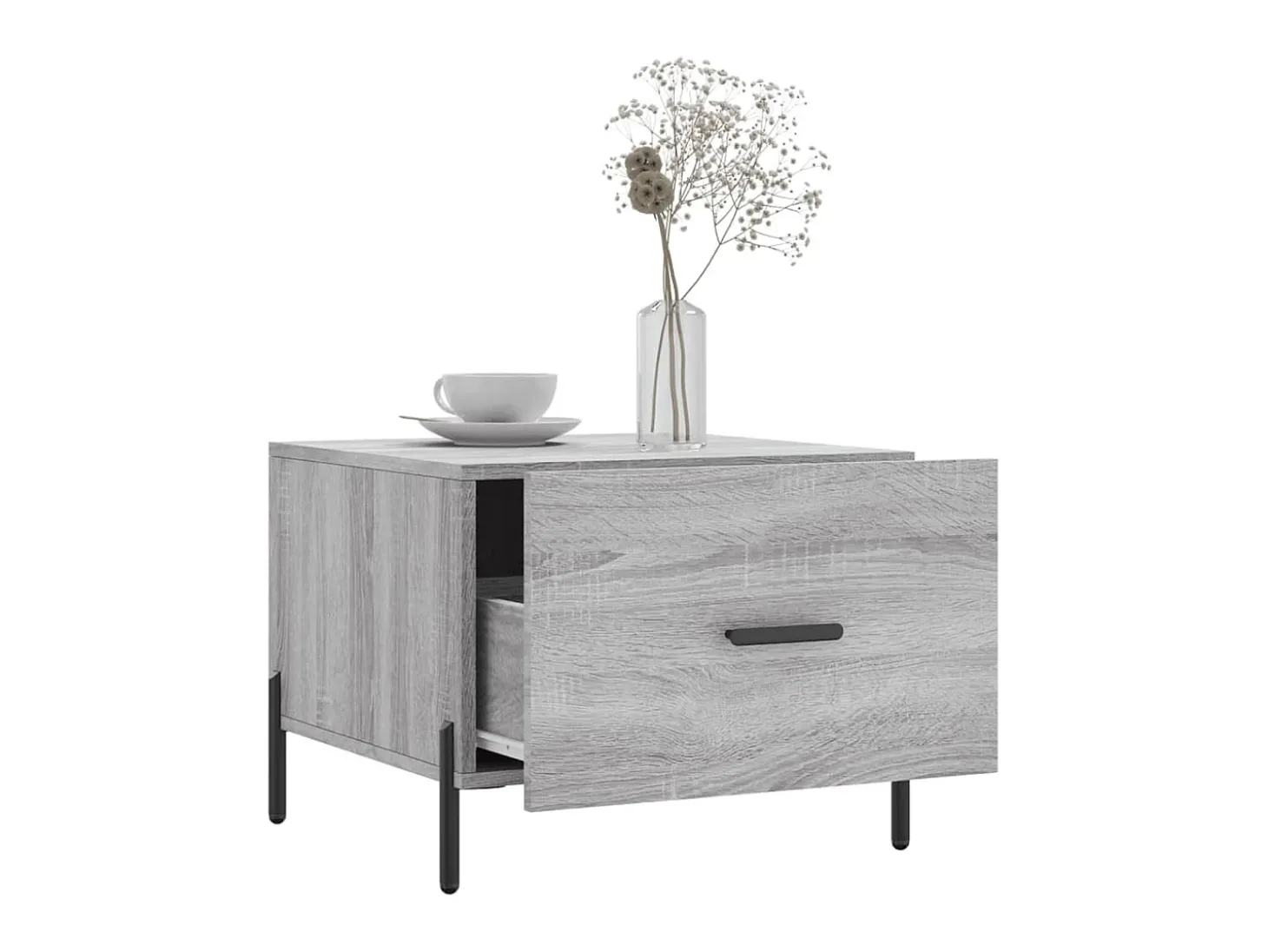 Mesas de centro 2 pcs 50x50x40 cm madeira proc. sonoma cinza PT561693