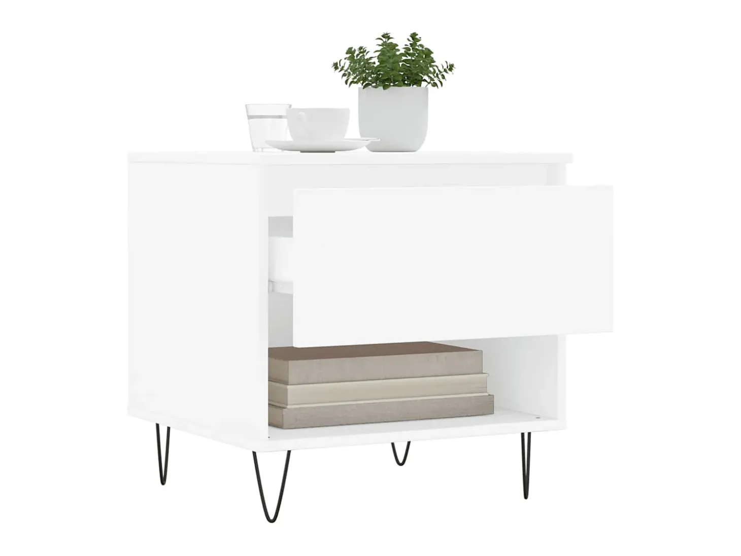 Mesas de centro 2 pcs 50x46x50 cm derivados de madeira branco PT584234