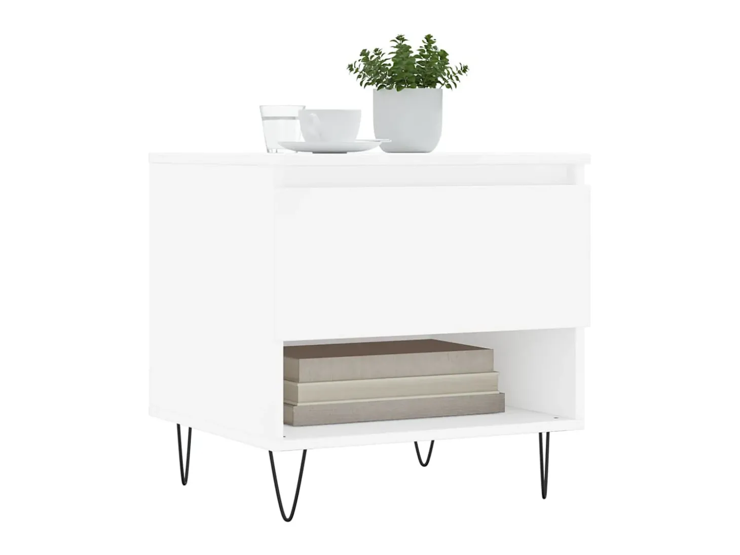 Mesas de centro 2 pcs 50x46x50 cm derivados de madeira branco PT584234