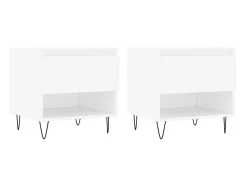 Mesas de centro 2 pcs 50x46x50 cm derivados de madeira branco PT584234
