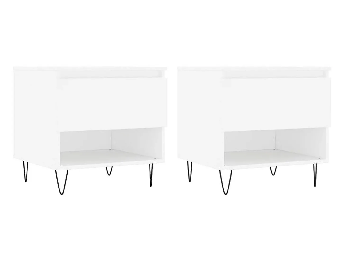 Mesas de centro 2 pcs 50x46x50 cm derivados de madeira branco PT584234