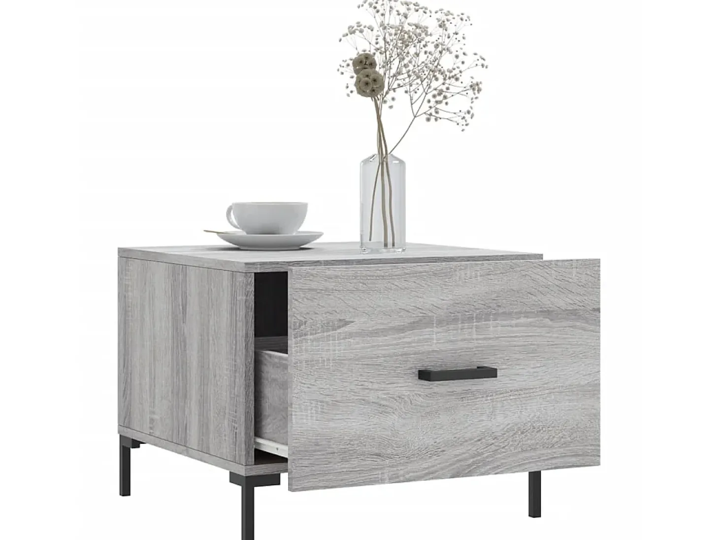 Mesas de centro 2 pcs 50x50x40 cm madeira proc. sonoma cinza PT382864