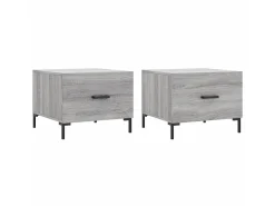 Mesas de centro 2 pcs 50x50x40 cm madeira proc. sonoma cinza PT382864