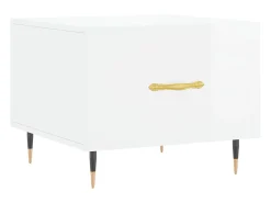 Mesas de centro 2 pcs 50x50x40 cm branco brilhante