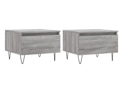 Mesas de centro 2 pcs 50x46x35cm deriv. madeira cinzento sonoma PT755963