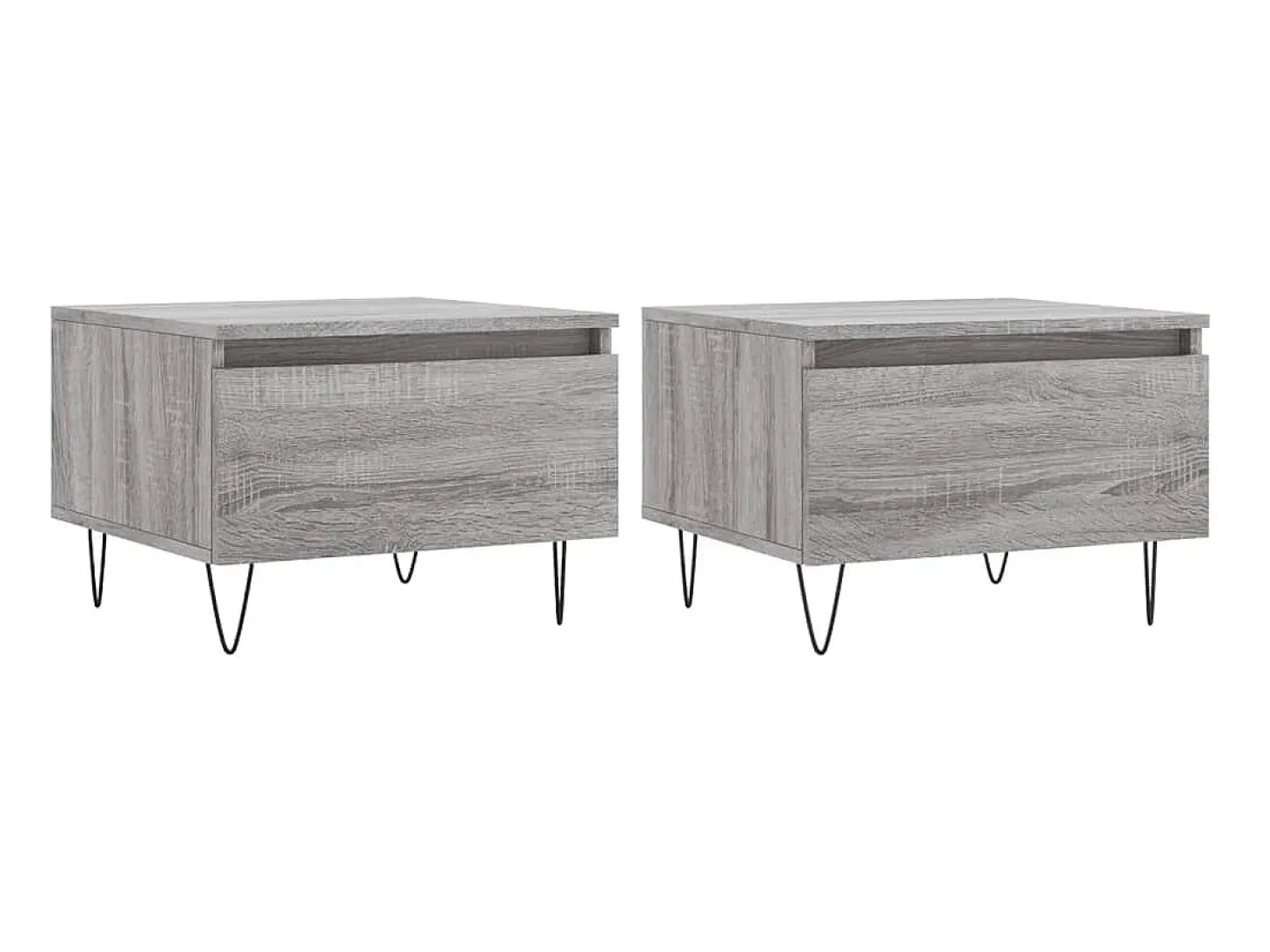 Mesas de centro 2 pcs 50x46x35cm deriv. madeira cinzento sonoma PT755963