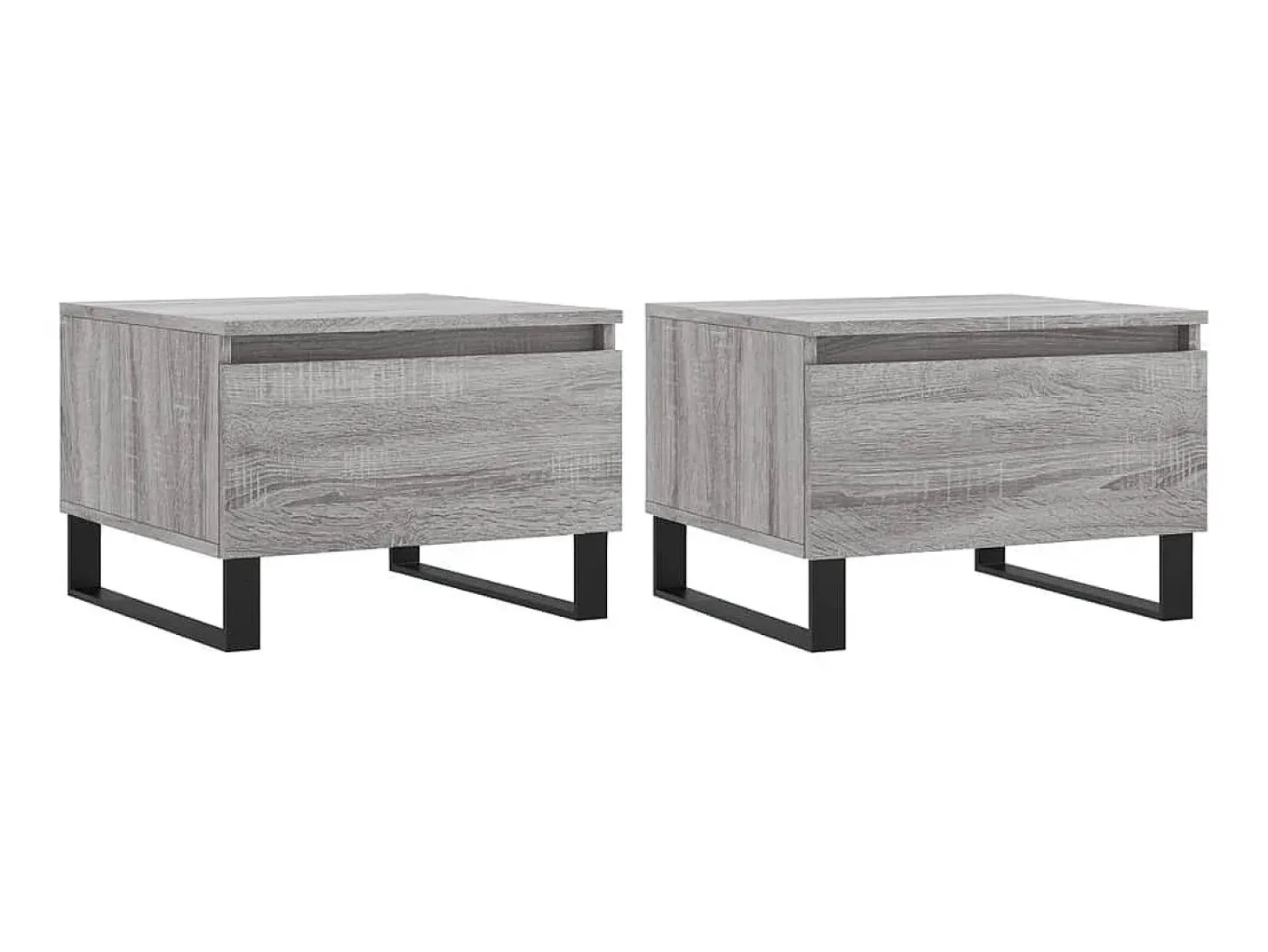 Mesas de centro 2 pcs 50x46x35cm deriv. madeira cinzento sonoma PT126436