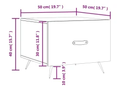 Mesas de centro 2 pcs 50x50x40cm deriv. madeira carvalho sonoma