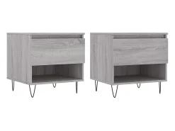 Mesas de centro 2 pcs 50x46x50cm deriv. madeira cinzento sonoma