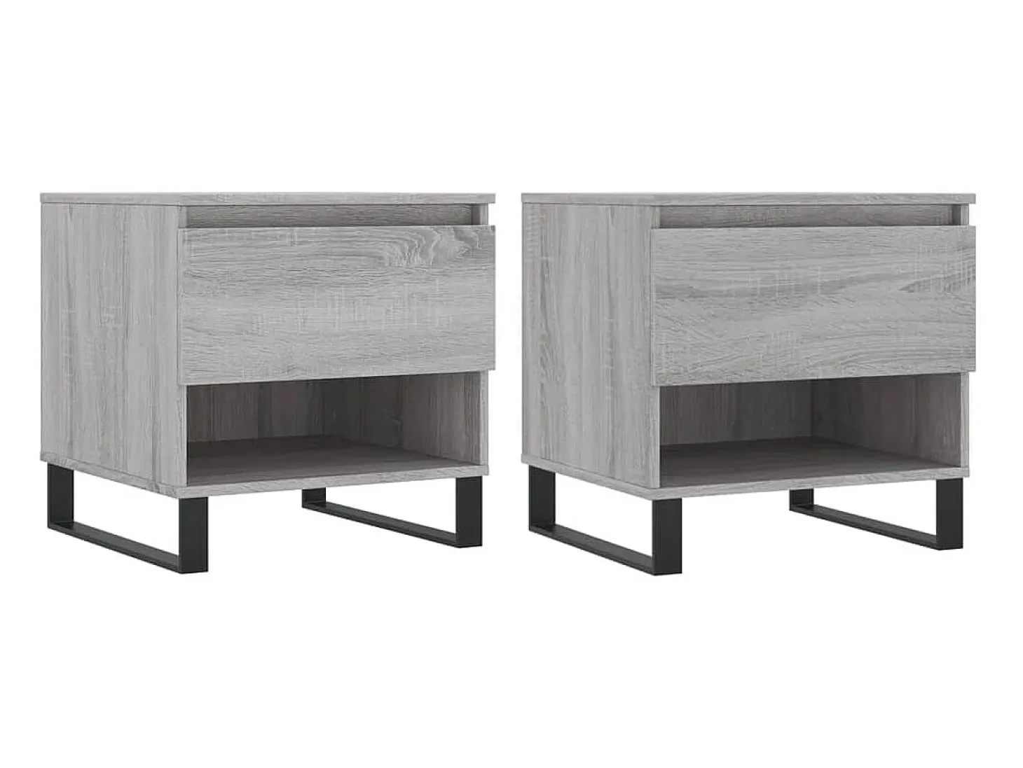 Mesas de centro 2 pcs 50x46x50cm deriv. madeira cinzento sonoma PT448231