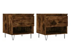 Mesas de centro 2 pcs 50x46x50cm deriv. madeira carvalho fumado