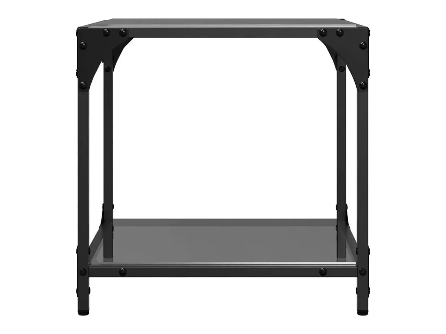 Mesas de centro c/ topo em vidro preto 2 pcs 40x40x40 cm aço PT432911